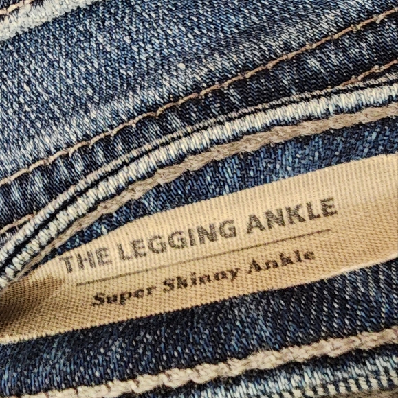 AG ADRIANO GOLDSHMIED JEANS DISTRESSED MEDIUM WASH SKINNY JEANS - Picture 8 of 9